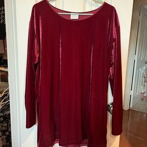 Vintage Rich Burgundy Velvet Scoopneck Top